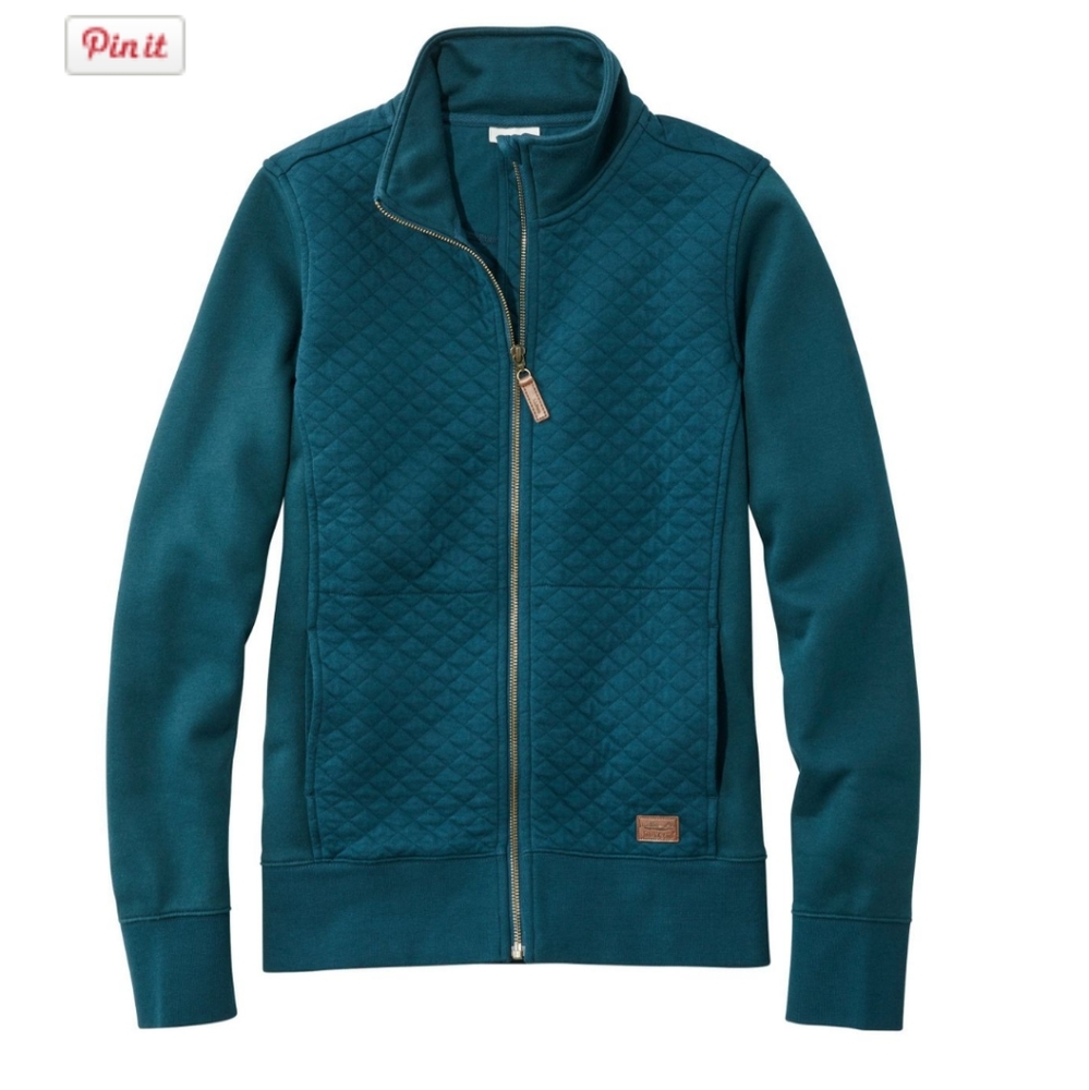 LL BEAN Quilted Full Zip Sweatshirt